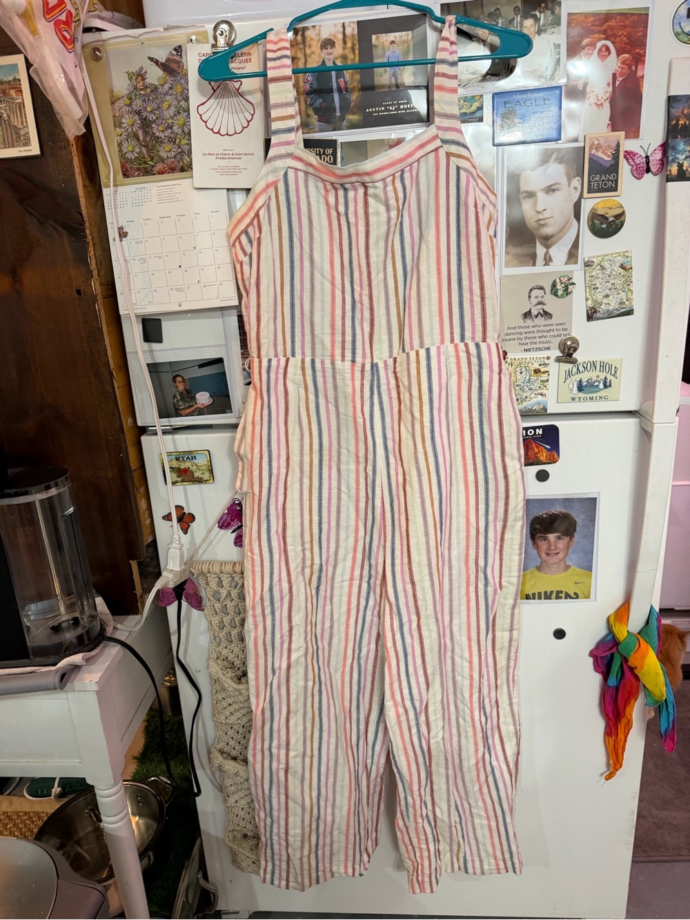 GAP Multicolor Striped Sleeveless One-Piece - Pink, Blue, Green